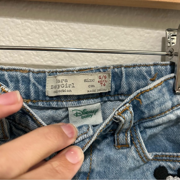 Zara baby girl Disney Mickey Mouse Light Blue Denim Shorts HARD TO FIND - Picture 5 of 10